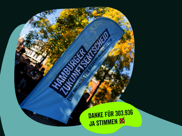 Hamburger Zukunftsentscheid Banner der Initiative Hamburger Zukunftsentscheid nach der Wahl